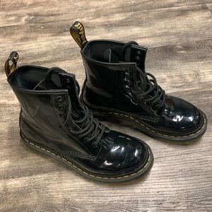 Dr. Martens- patent black.